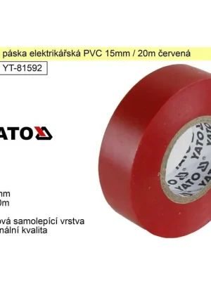 Izolační páska elektrikářská PVC 15mm / 20m červená