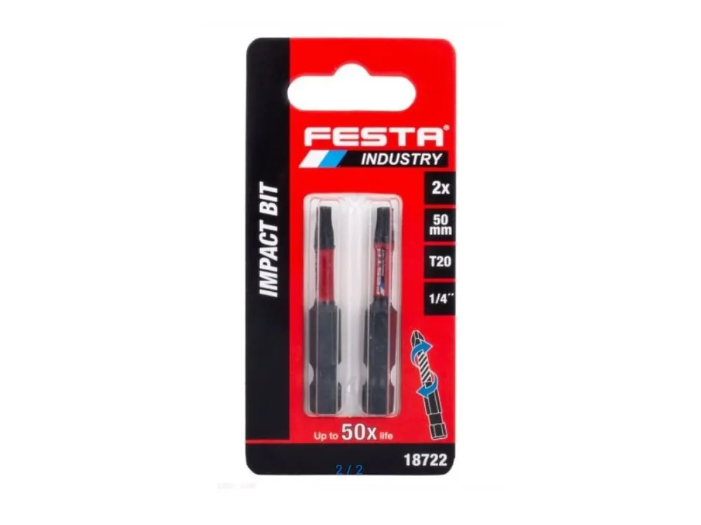 Torzní bit FESTA INDUSTRY T20 50mm S2 1/4" 2ks
