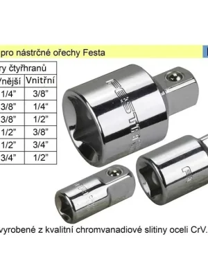 Redukce Festa rozměr vnější 1/2"_ vnitřní 3/8"