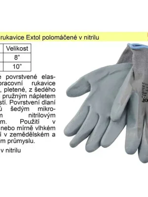 Pracovní rukavice Extol polomáčené v nitrilu vel. 10"