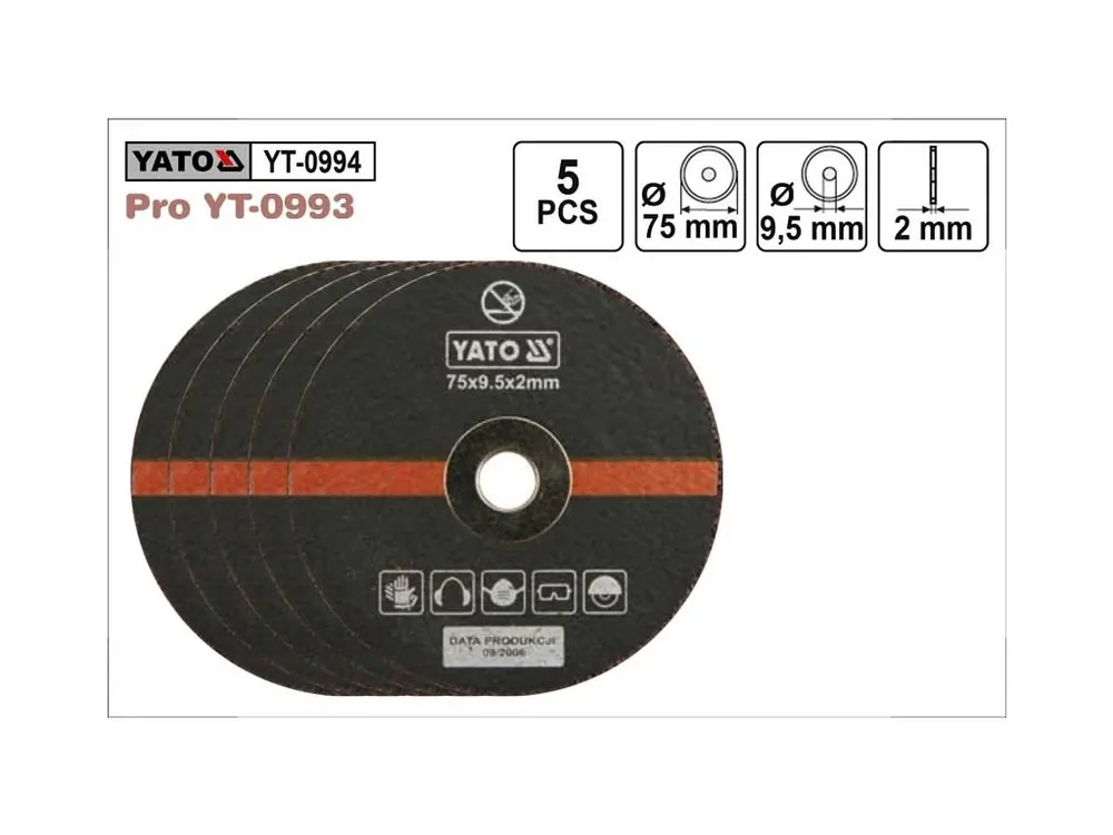Kotouče řezné pro příčnou brusku průměr 75mm, sada 5 kusů YT0933
