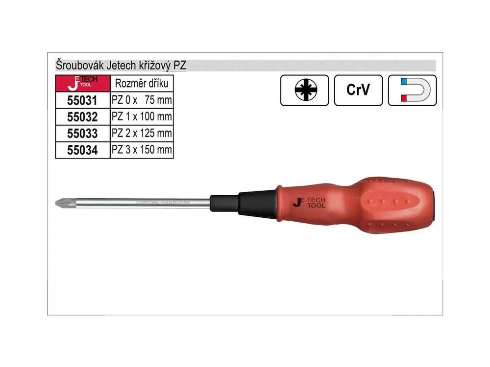 Šroubovák Jetech, křížový PZ 3x150mm
