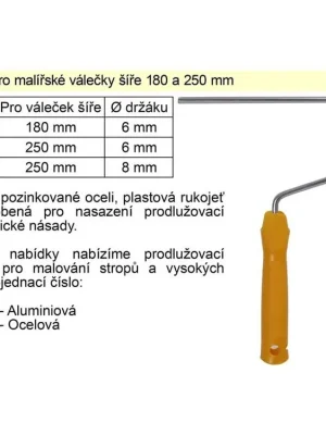 Držák pro malířský váleček 250 x 8mm
