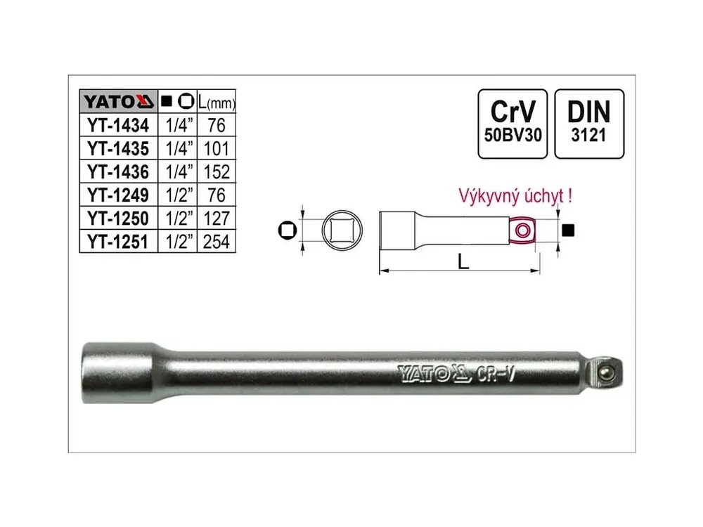 Prodloužení 1/4" výkyvné délka 152mm