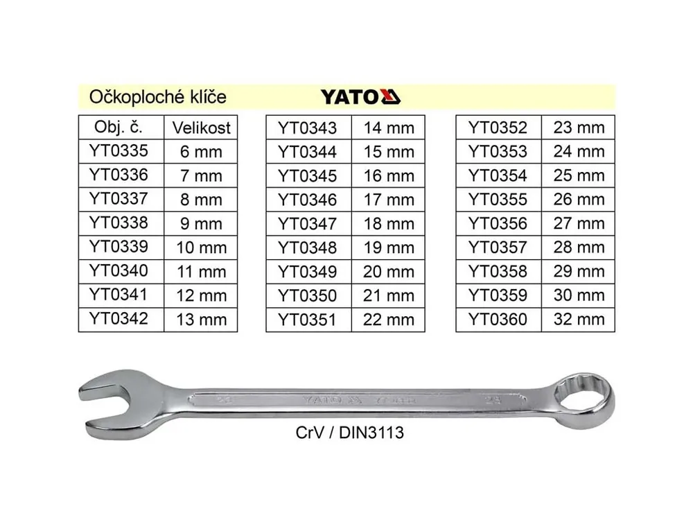 YATO Očkoplochý klíč 11mm CrV