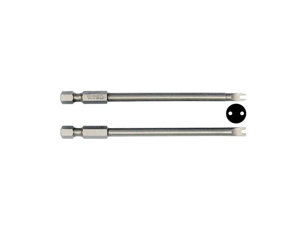 Bezpečnostní bity, Spanner, ploché, s výřezem, šíře 4 a 8 mm, 1/4" , délky 100 mm, Yato