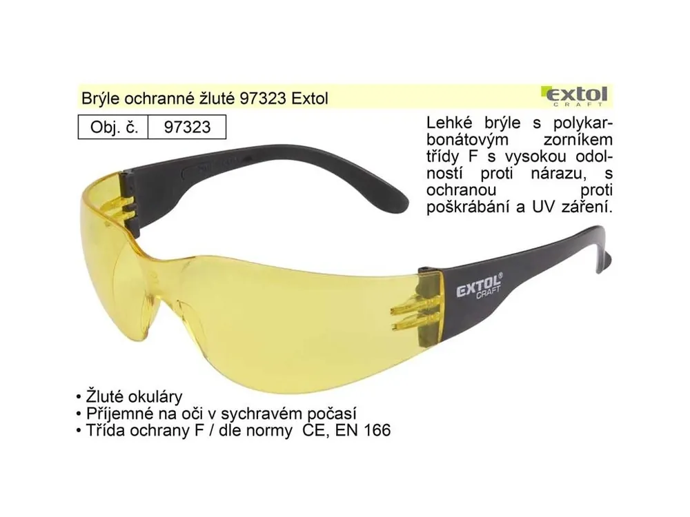 Brýle ochranné žluté 97323 Extol