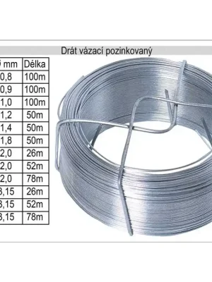 Drát napínací pozinkovaný 0,9mm délka 100m