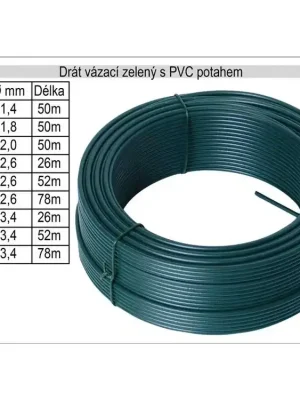 Drát napínací s PVC potahem 1,8mm délka 50m