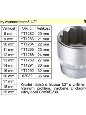 Gola ořech dvanáctihran 30mm 1/2"