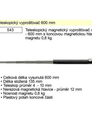 Magnet teleskopický vytahovač 600 mm Extol Craft
