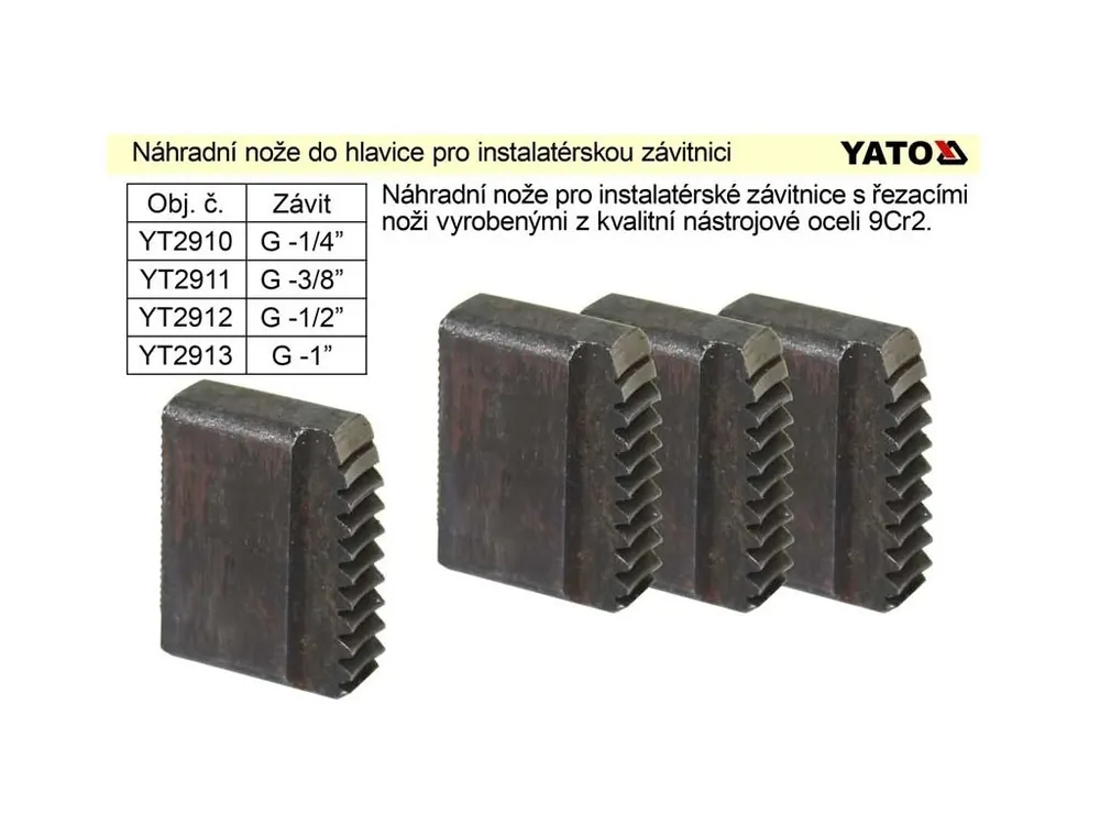 Náhradní nože do hlavice 1" pro instalatérskou závitnici