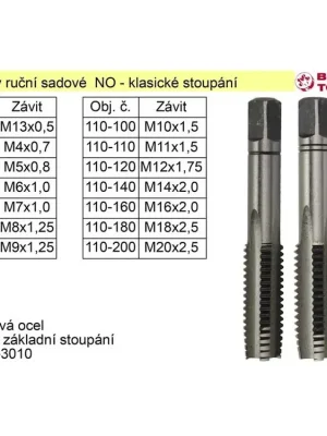 Závitníky ruční sadové M4,5x0,5 NO SD 2N