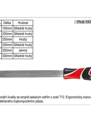 Pilník YATO půlkulatý délka 150mm středně hrubý