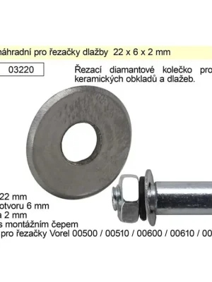 Kolečko náhradní pro řezačky dlažby 22 x 6 x 2 mm
