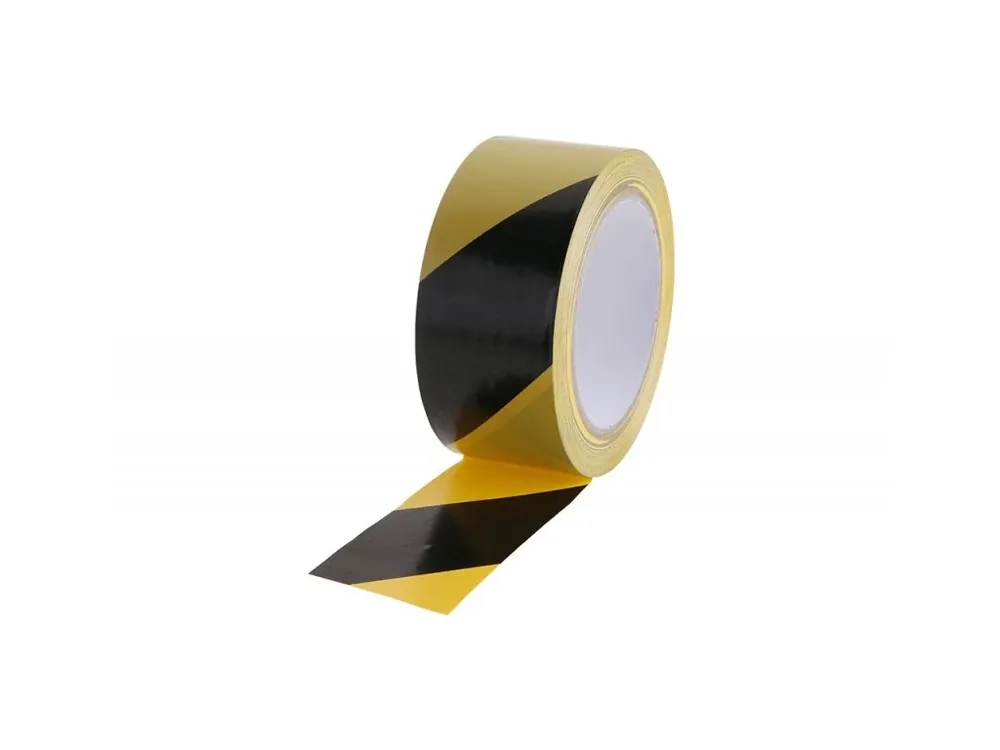 Páska samolepicí výstražná, varovací 48mm x33m ćernožlutá
