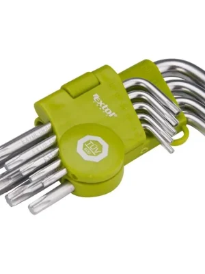 Klíče Torx, zahnuté, sada 9 kusů, Extol Craft