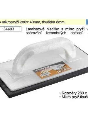 Hladítko s mikropryží 280x140mm, tloušťka 8mm