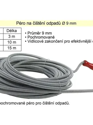 Protahovací péro na čištění odpadů délka 3m
