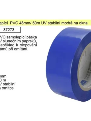 Páska lepící PVC 48mm/ 50m UV stabilní modrá na okna