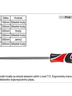 Pilník  YATO kulatý délka 250mm jemný