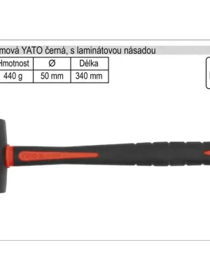 Palička gumová  440g černá YATO s laminátovou násadou
