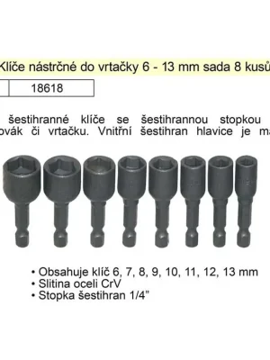 Ořechy nástrčné bity do vrtačky Festa 6-13mm