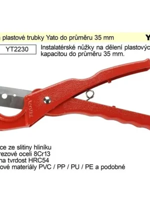 Nůžky na plastové trubky Yato do 35 mm