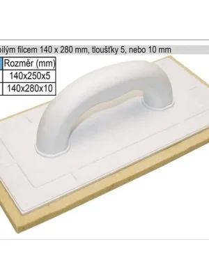 Hladítko filcové bílý filc 10mm rozměr 280x140mm