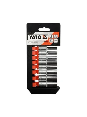YATO Gola ořechy šestihranné prodloužené 1/4" sada 8 ks 5,5-13mm