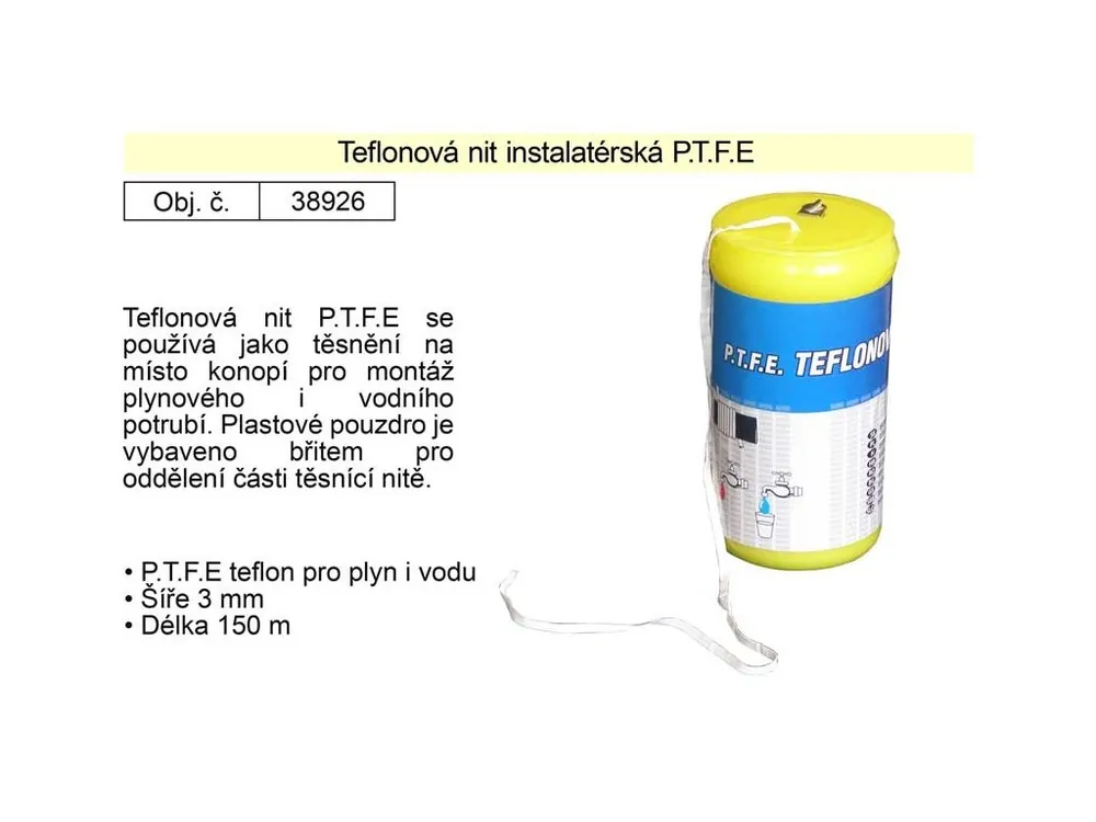 Teflonová nit instalatérská P.T.F.E