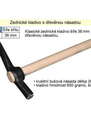 FESTA Kladivo zednické, s dřevěnou násadou, klasické