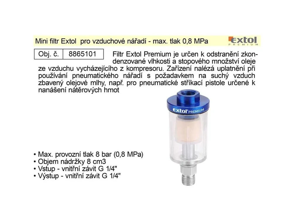Mini filtr Extol pro vzduchové nářadí