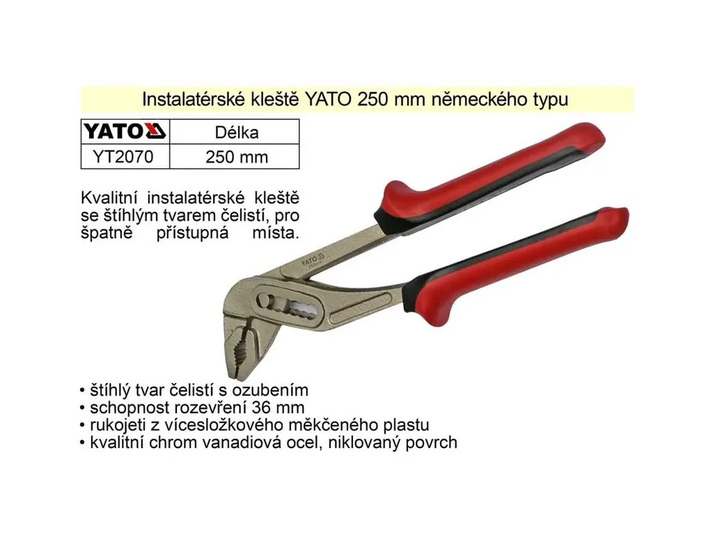 Kleště YATO siko 250mm Německého typu