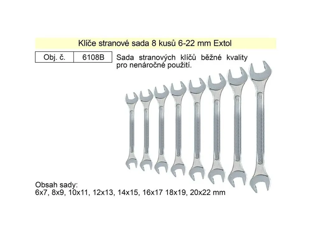 Klíče stranové sada 8 kusů 6-22mm W.S