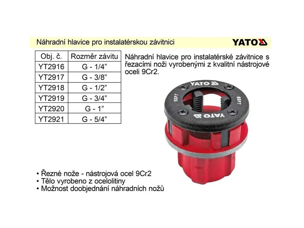 Náhraddní hlavice 5/4" pro instalatérskou závitnici