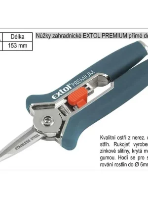 Nůžky zahradnické EXTOL PREMIUM 153mm přímé