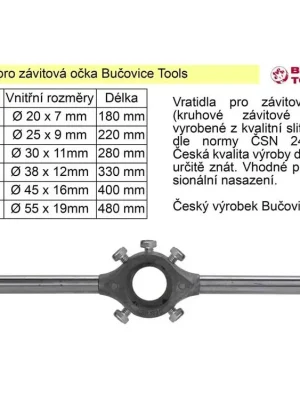 Vratidlo pro závitová očka 20x7 mm Bučovice Tools