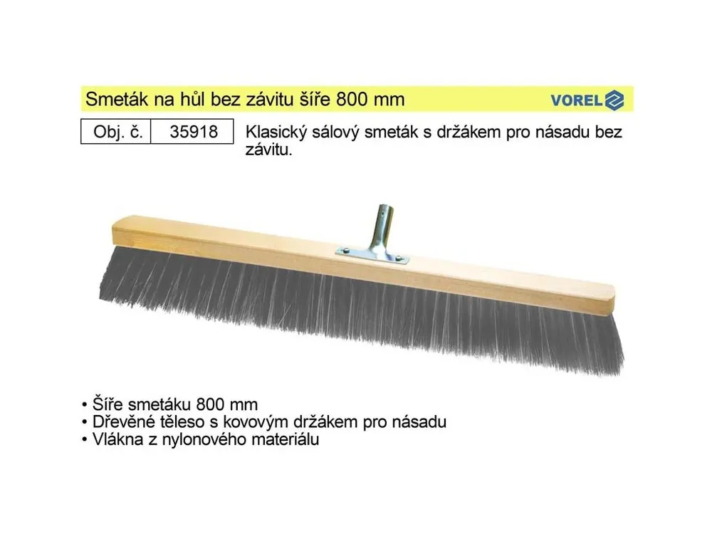Smeták na hůl bez závitu šíře 800 mm