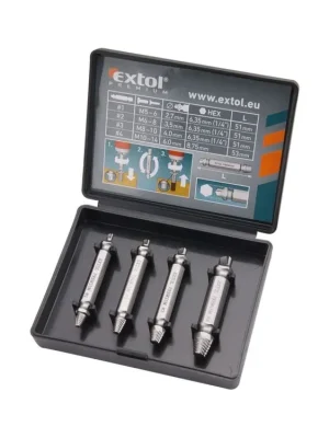 EXTOL PREMIUM vytahovák zalomených šroubů sada 4ks, M5-14, HSS 8801842