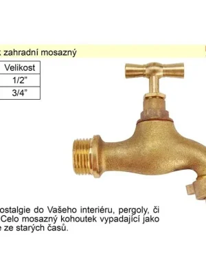Kohoutek zahradní mosazný 1/2"