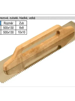 Hladítko nerezové zubaté 500x130mm, zub 10x10mm