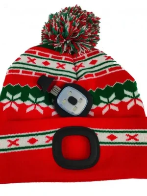STREND PRO Čepice se světlem X-mas ČERVENO-ZELENÁ, velikost UNI