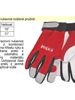 Pracovní rukavice kožené pružné velikost 9"