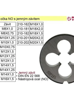 Závitové očko M10x0,75 NO jemný závit