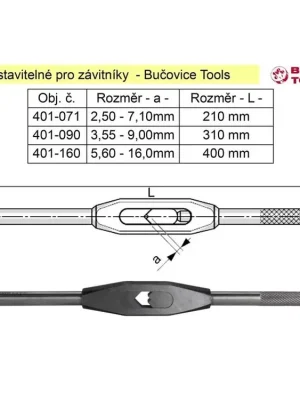 Vratidlo pro závitníky čtyřhran 2-4,5 mm Bučovice Tools