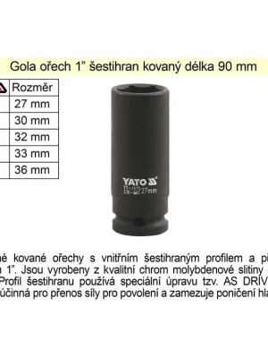 Gola ořech šestihran 1" kovaný prodloužený 32mm