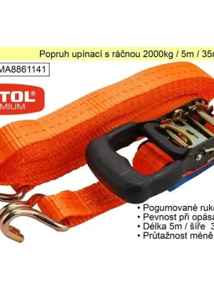 Popruh upínací s ráčnou 2000kg / 5m / 35mm 1 kus