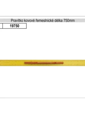 Pravítko kovové řemeslnické délka 750mm (žluté)