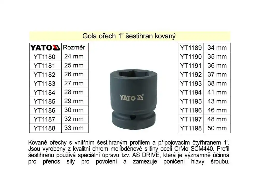 Gola ořech šestihran 1" kovaný 33mm